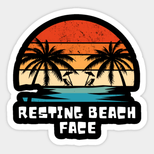 Funny Beach Saying - Resting Beach Face - Summer Vacation Tropical Relaxation Sticker